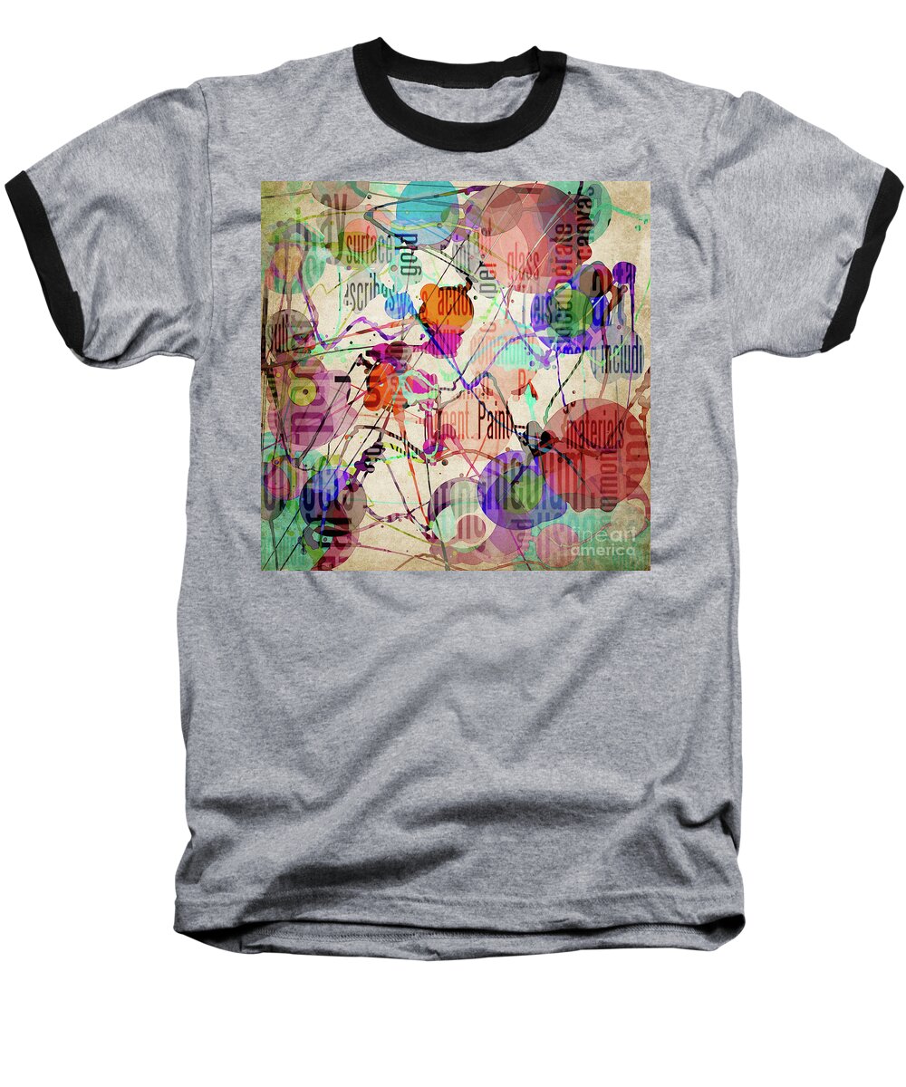 Digital Art Baseball T-Shirt featuring the digital art Abstract Expressionism by Phil Perkins