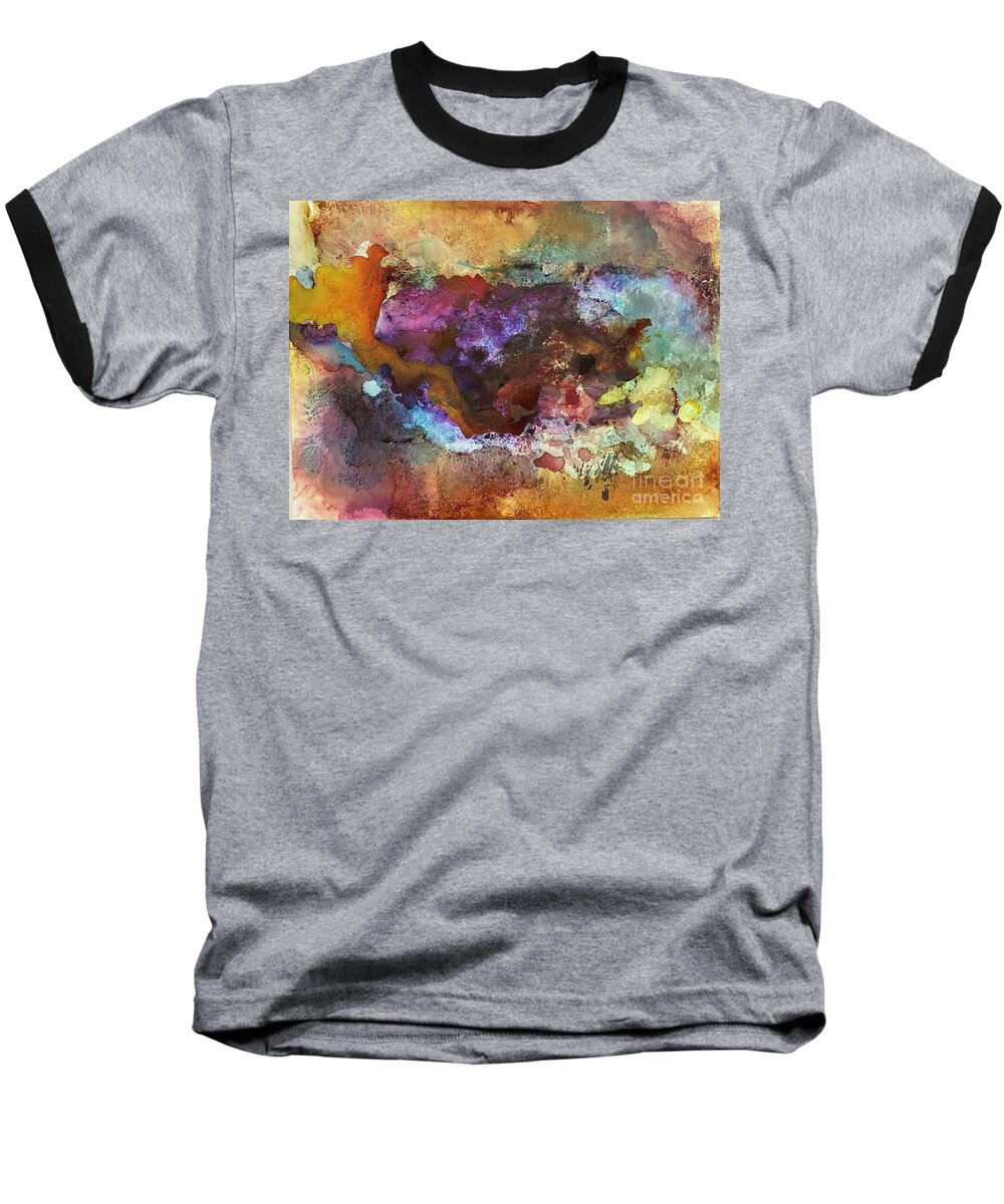 Abstract Baseball T-Shirt featuring the painting Abstract51 by Gail Eisenfeld