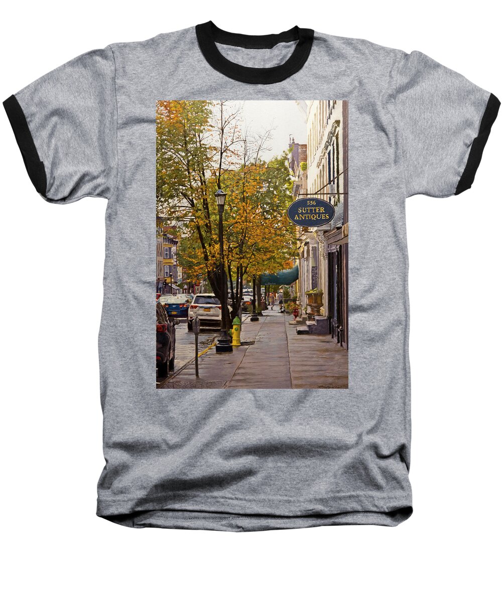 Hudson Baseball T-Shirt featuring the painting After the Rain by Kenneth Young