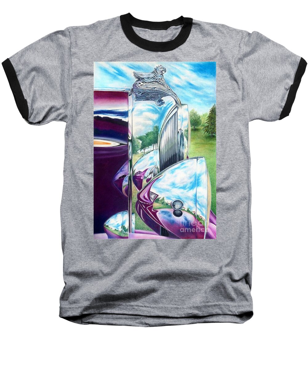 Colored Pencil Fine Art Baseball T-Shirt featuring the drawing Aged Elegance by David Neace