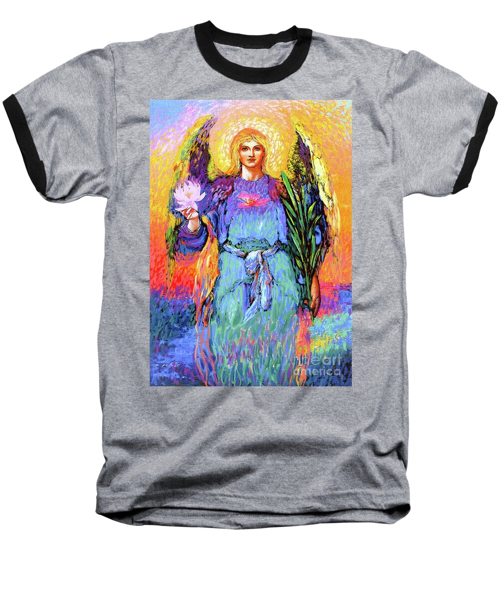 Spiritual Baseball T-Shirt featuring the painting Angel Love by Jane Small