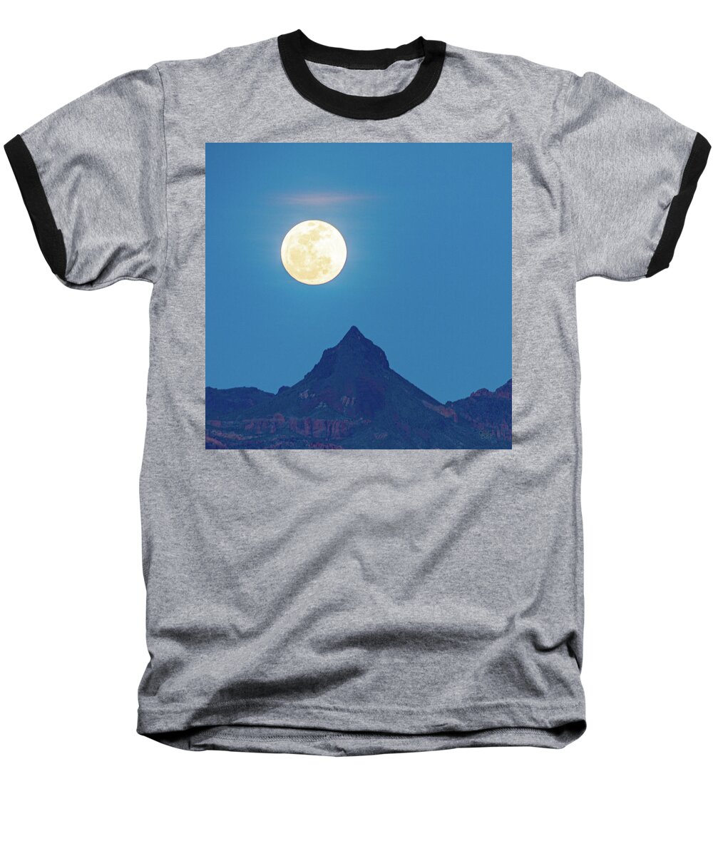 Landscapes Baseball T-Shirt featuring the photograph Arizona Harvest Moon by Claude Dalley