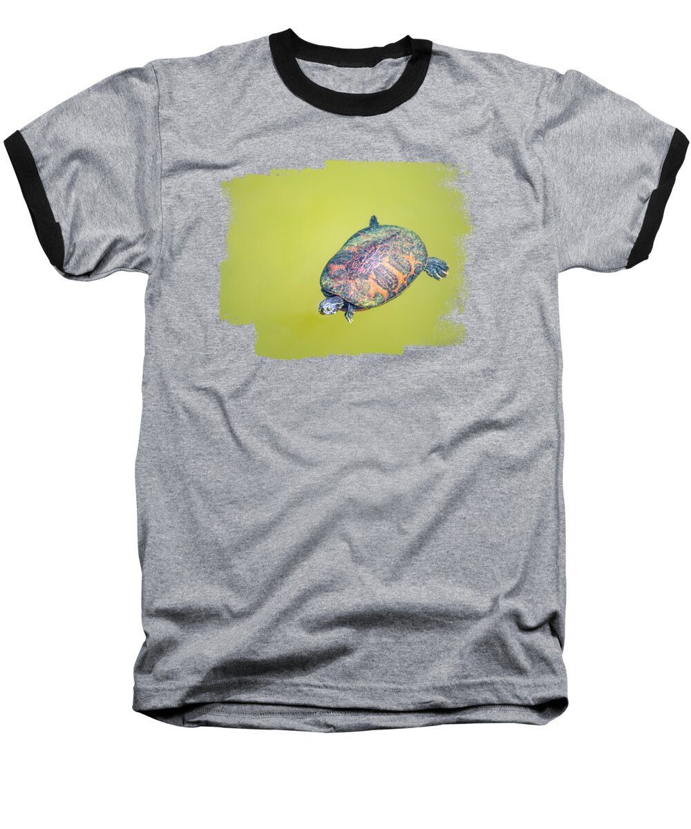 Painted Turtle Baseball T-Shirt featuring the photograph Arizona Water Turtle by Elisabeth Lucas