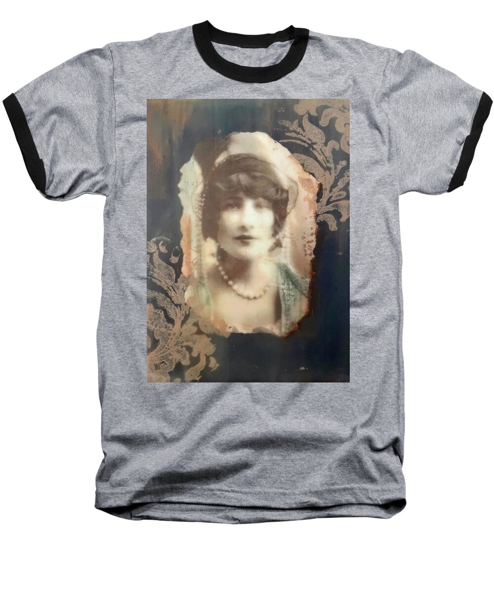 Art Deco Baseball T-Shirt featuring the painting Art Deco-1 by Diane Fujimoto