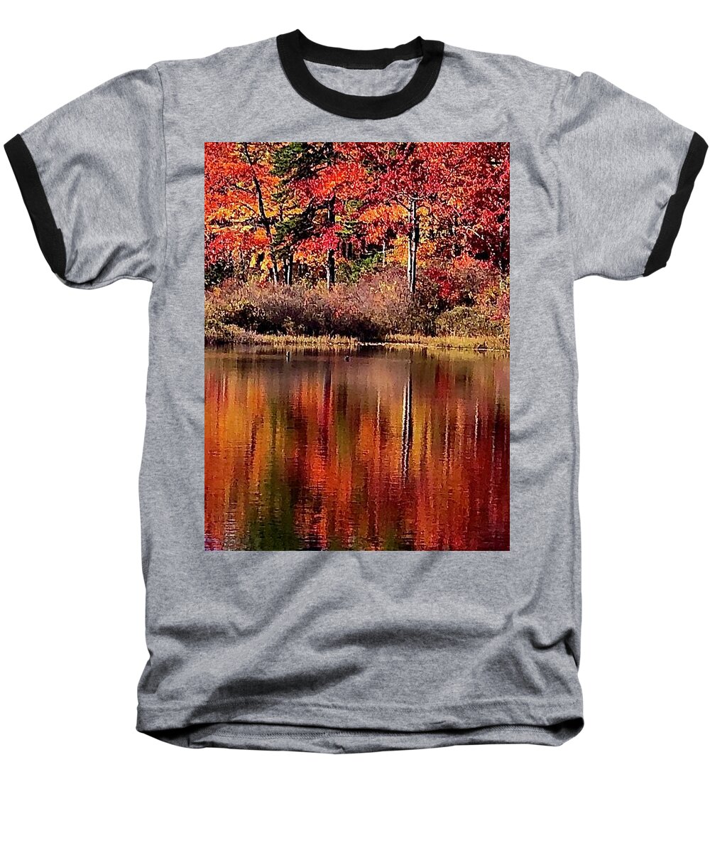 #autumn Baseball T-Shirt featuring the photograph Artistic Reflection by Cornelia DeDona