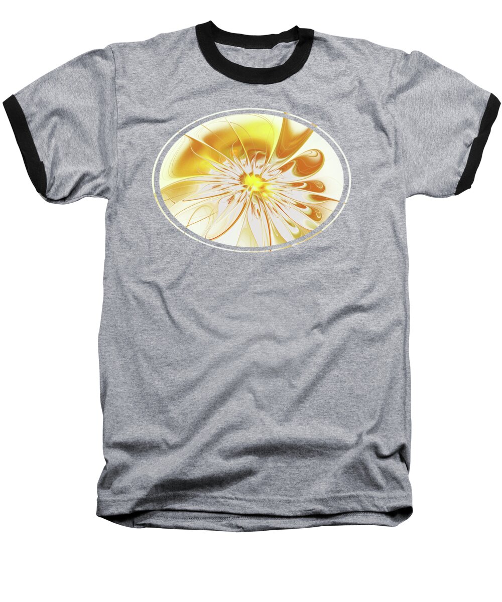 Shine Baseball T-Shirt featuring the digital art Shining Yellow Flower by Anastasiya Malakhova