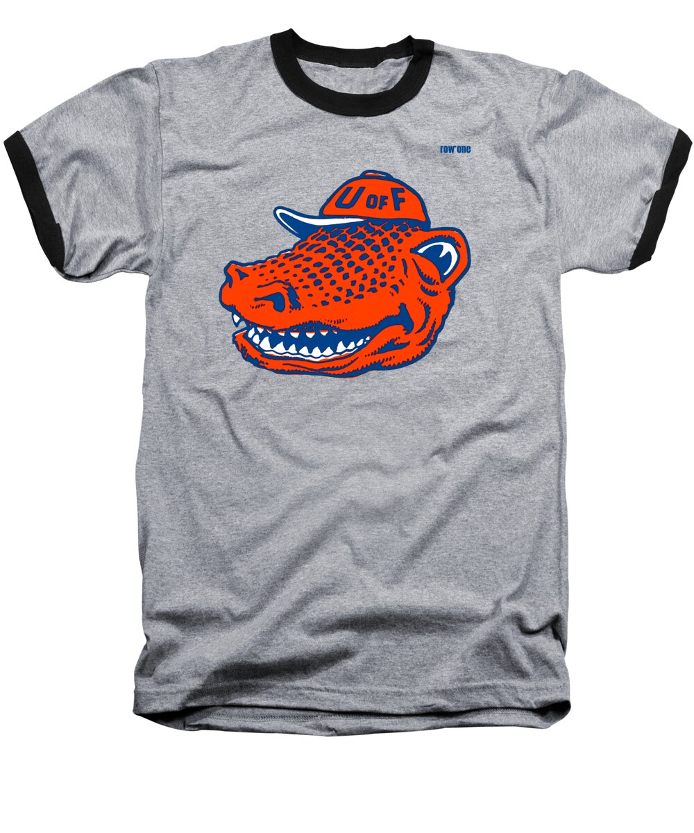 Mascot Baseball T-Shirt featuring the mixed media 1950's Florida Gator Mascot Art by Row One Brand