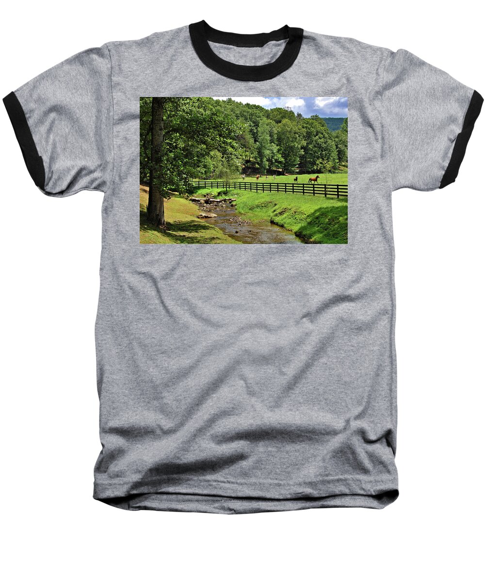 Blue Ridge Baseball T-Shirt featuring the photograph Aska Road Ramble by Ben Prepelka