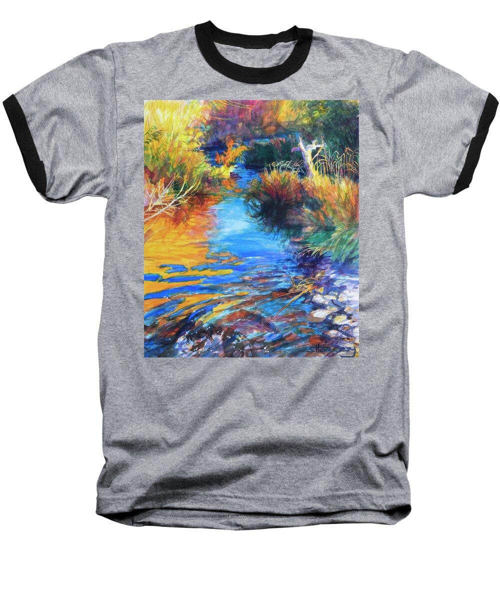 Autumn Baseball T-Shirt featuring the painting Autumnal Reflections by Steve Henderson
