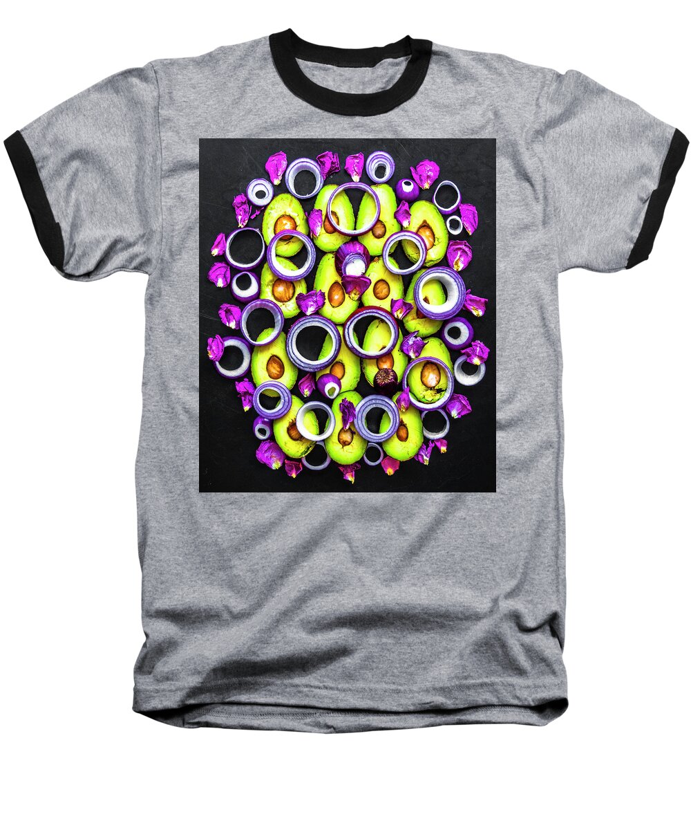Avocado Eggcellence Baseball T-Shirt featuring the photograph Avocado Eggcellence by Sarah Phillips