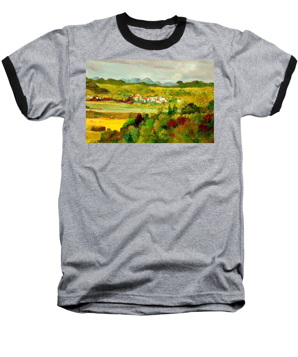  Baseball T-Shirt featuring the painting Ayamaru Lake 2 by Jason Sentuf