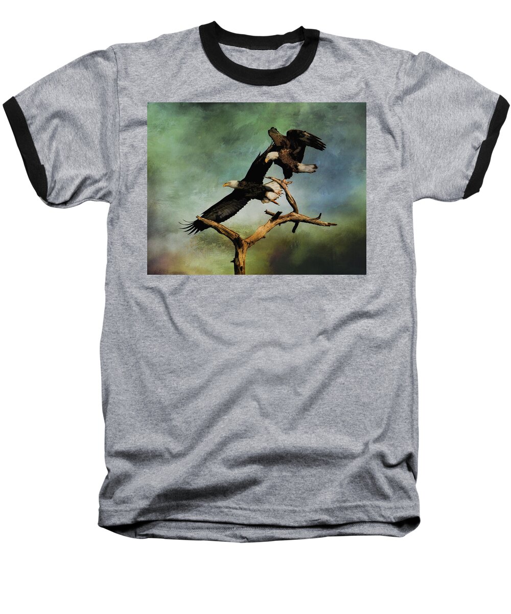 Eagle Baseball T-Shirt featuring the photograph Bald Eagles by Pete Rems