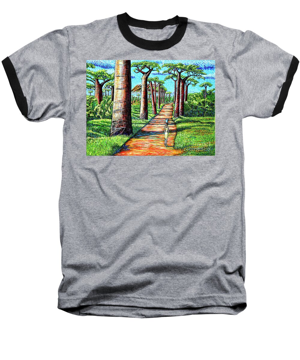 Landscape Baseball T-Shirt featuring the painting Baobab by Viktor Lazarev