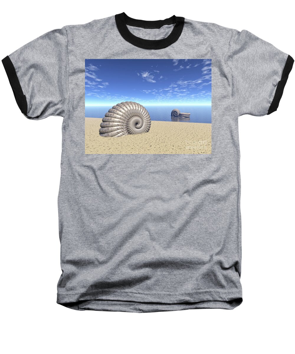 Ancient Baseball T-Shirt featuring the digital art Beach of Shells by Phil Perkins