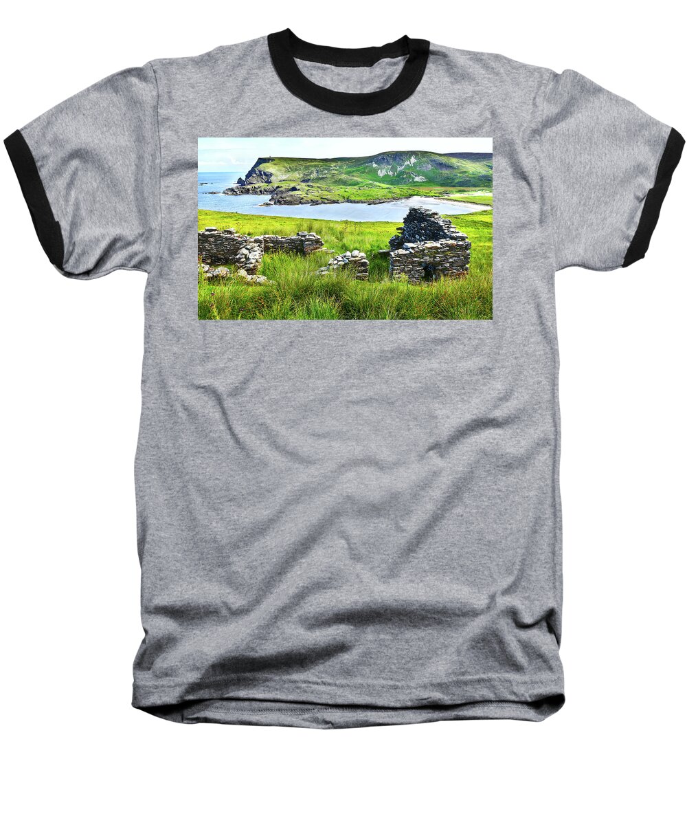 Magical Ireland Series By Lexa Harpell Baseball T-Shirt featuring the photograph Beefan Mountain - Glencolmcille, Ireland by Lexa Harpell