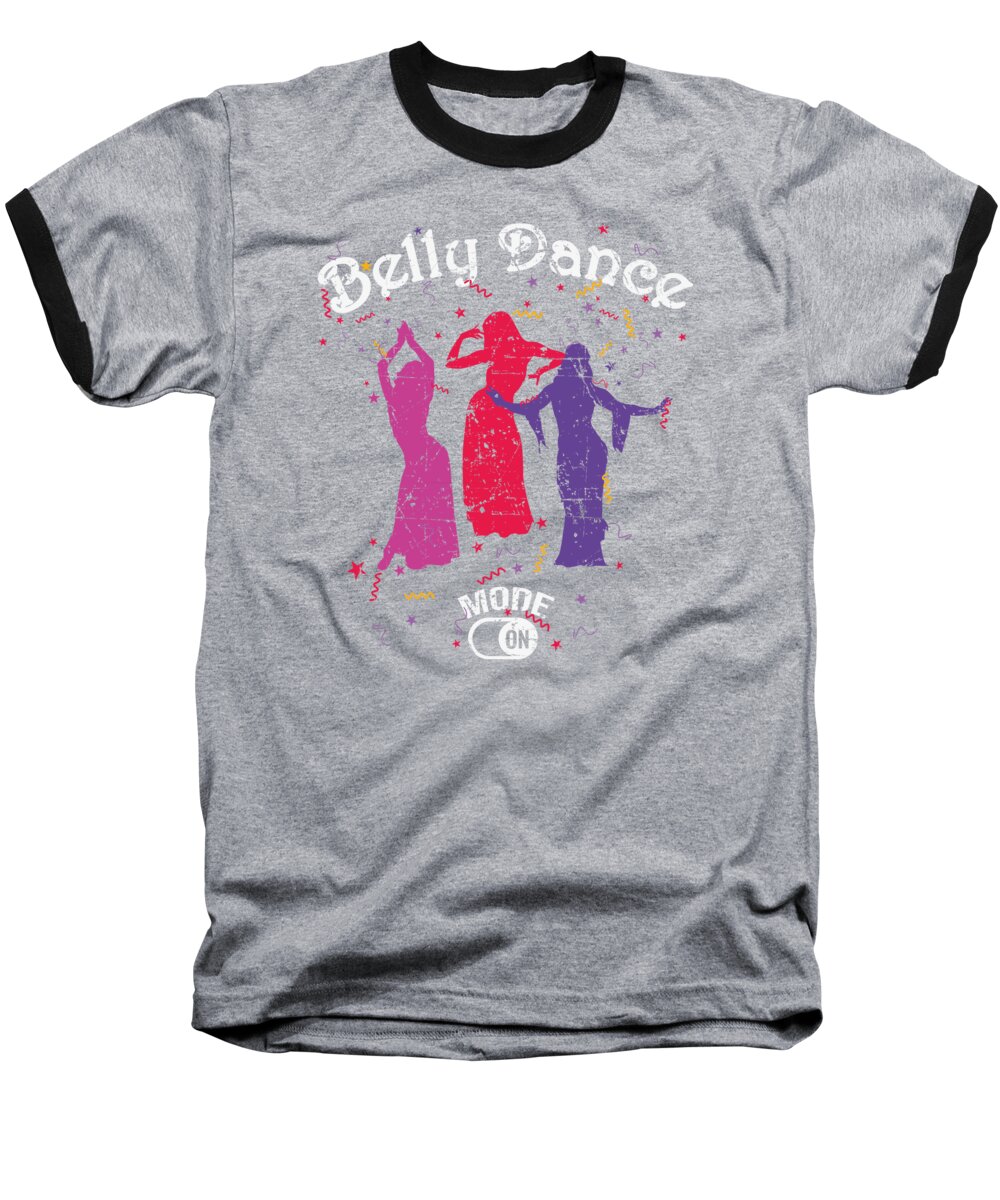 Dance Baseball T-Shirt featuring the digital art belly dance oriental dancing Orient sharqi by Toms Tee Store