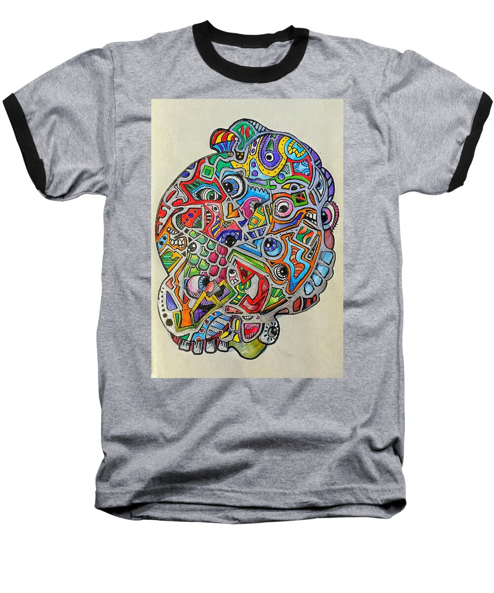 Line Baseball T-Shirt featuring the mixed media Benign Mass 5 by Jame Hayes