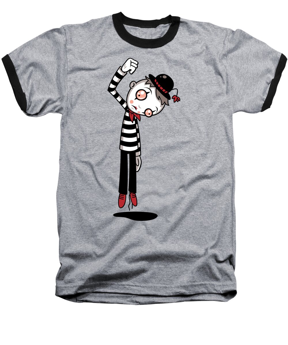 Mime Baseball T-Shirt featuring the digital art Bestest Mime Ever by John Schwegel