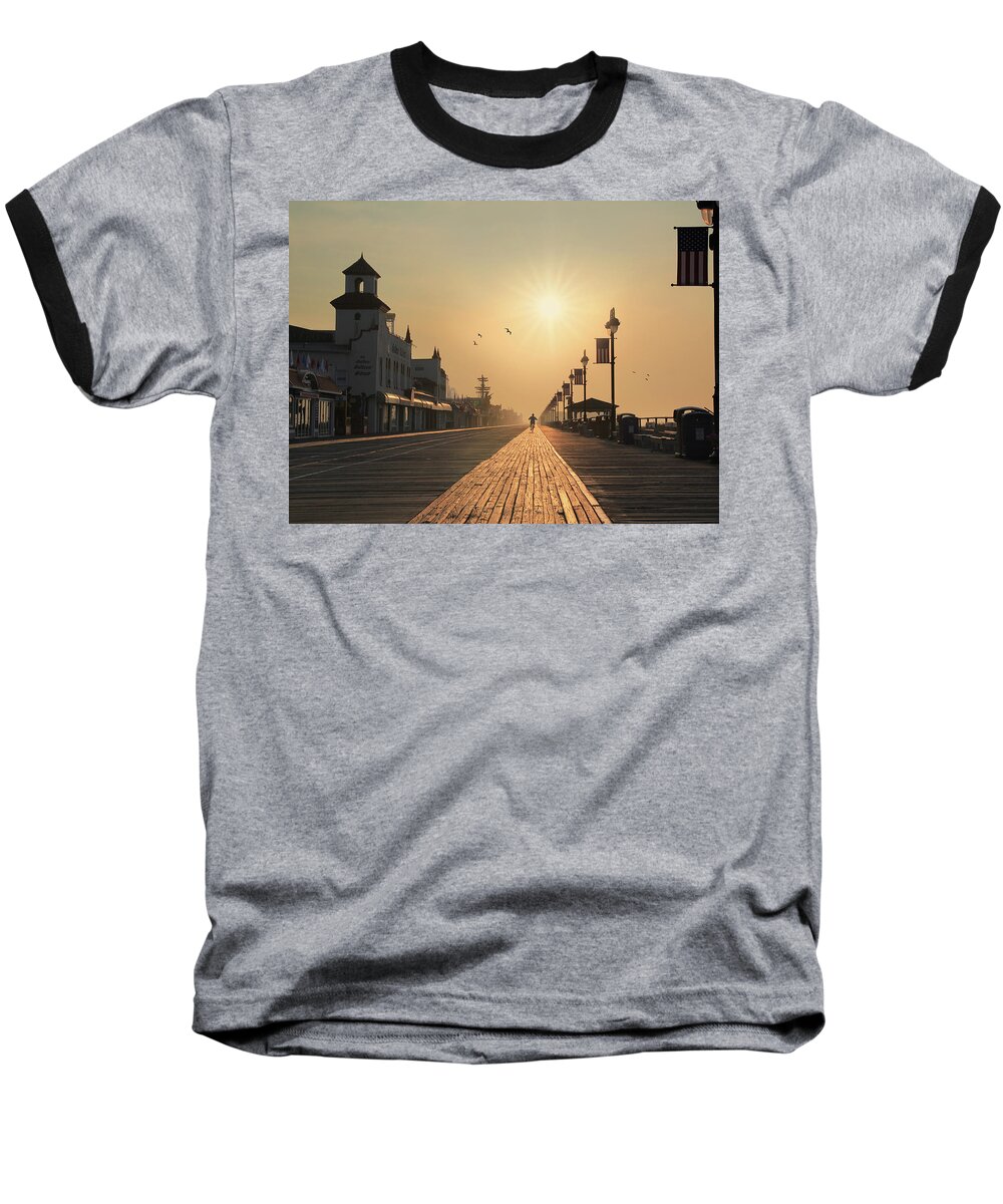 Bicycle Baseball T-Shirt featuring the photograph Bicycle Boardwalk by Lori Deiter