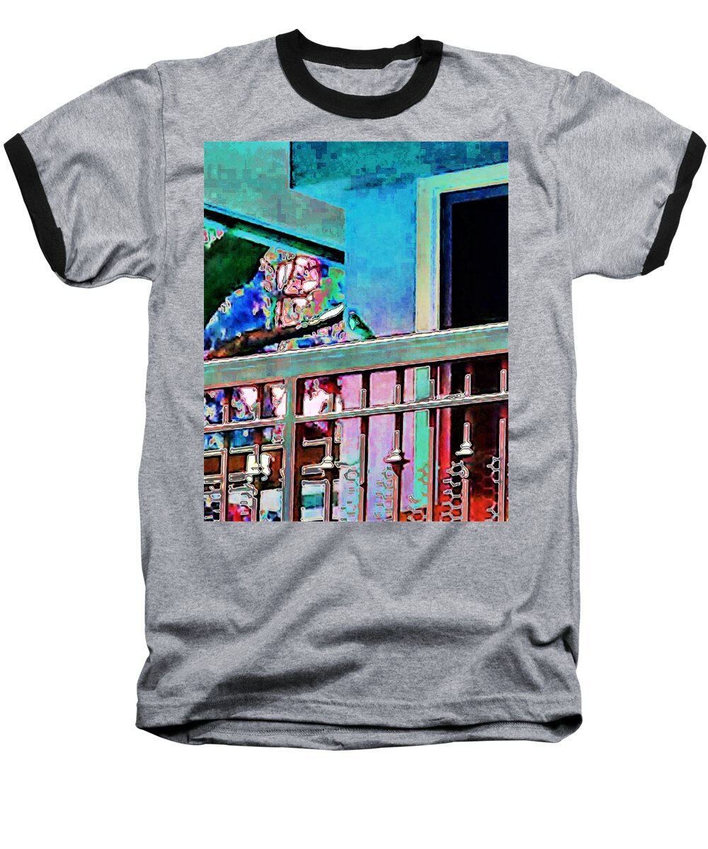 Abstract Baseball T-Shirt featuring the photograph Bird On A Balcony by Andrew Lawrence