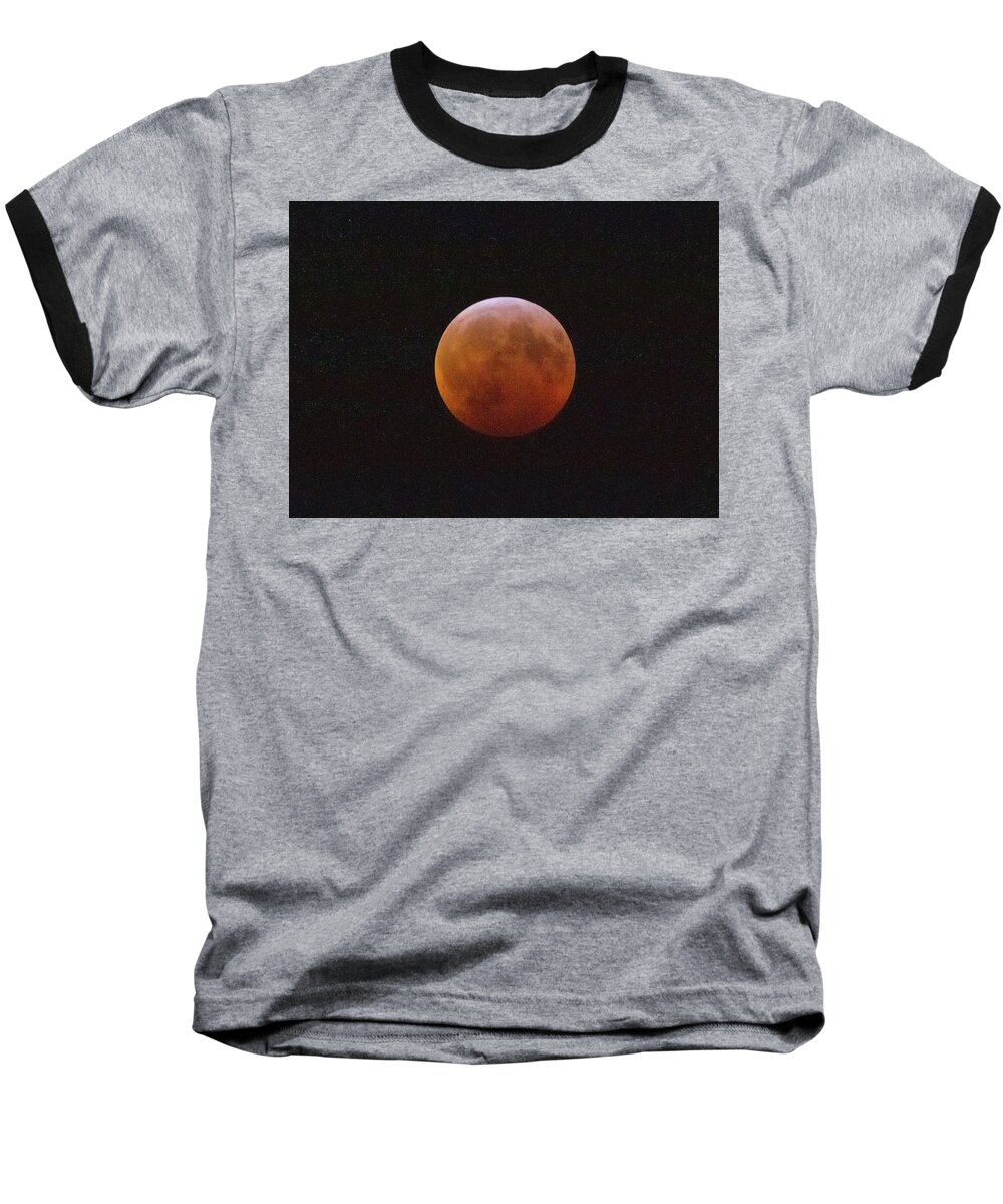 Blood Moon Baseball T-Shirt featuring the photograph Blood Moon by Mary Hahn Ward