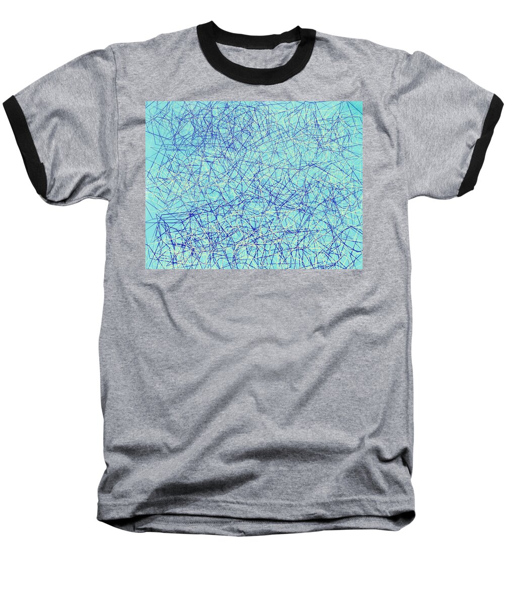 Purple Baseball T-Shirt featuring the digital art Blue Chaos by Katy Hawk