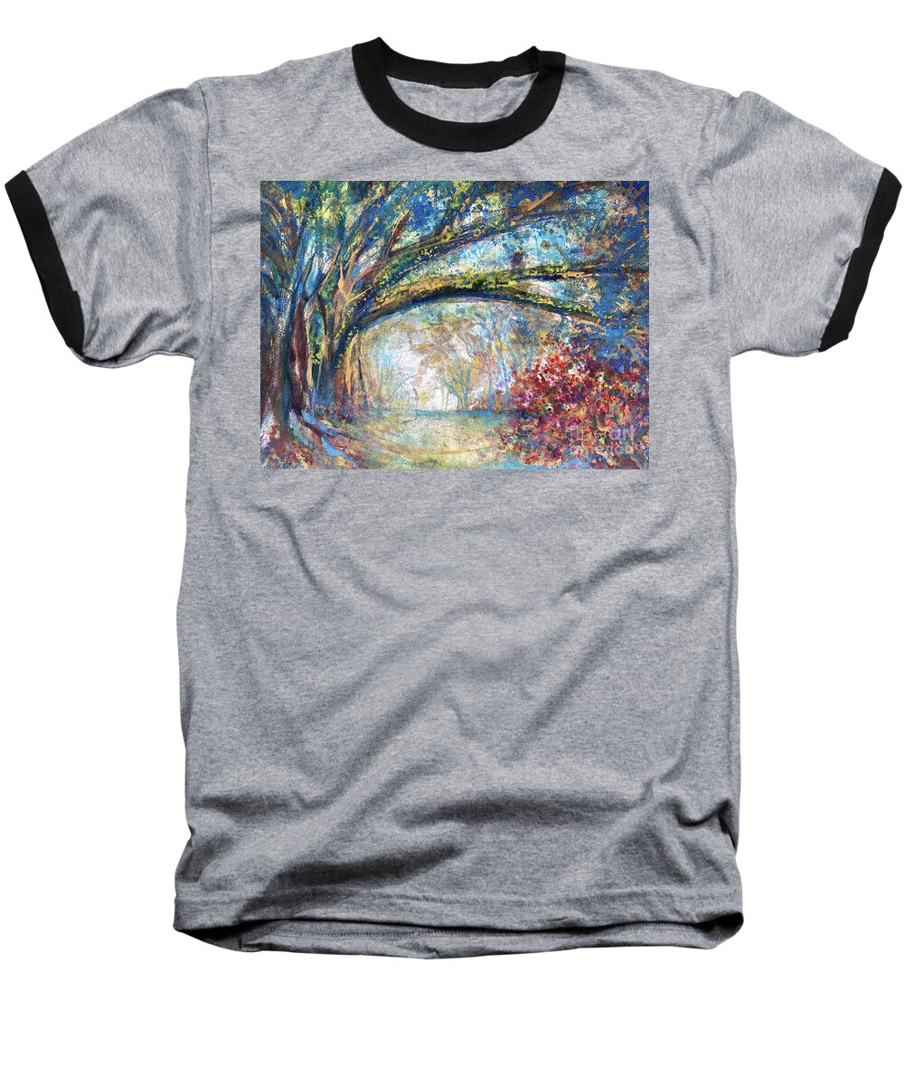 Fathers Day Baseball T-Shirt featuring the painting Blue Evangeline by Francelle Theriot