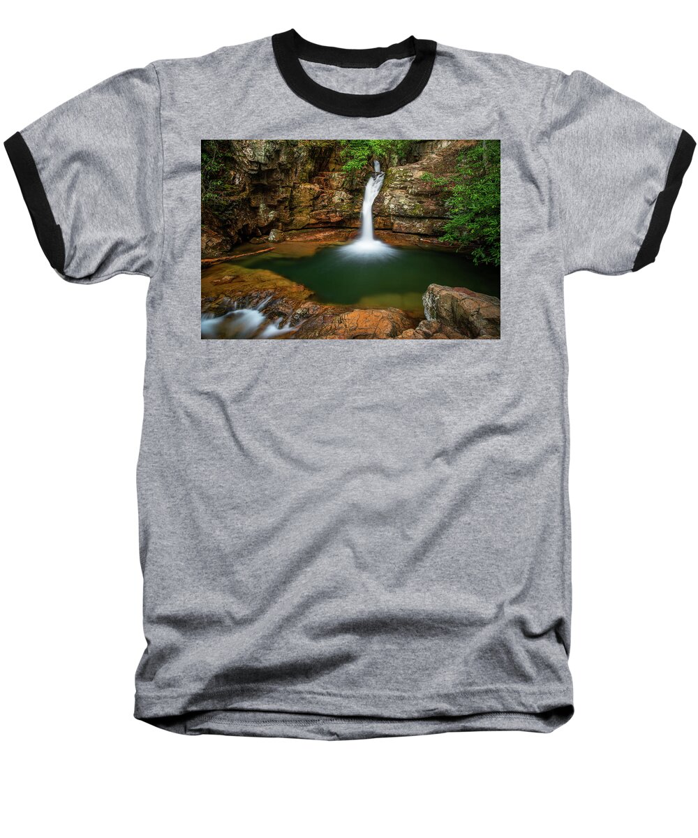 Andy Crawford Baseball T-Shirt featuring the photograph Blue Hole Falls by Andy Crawford