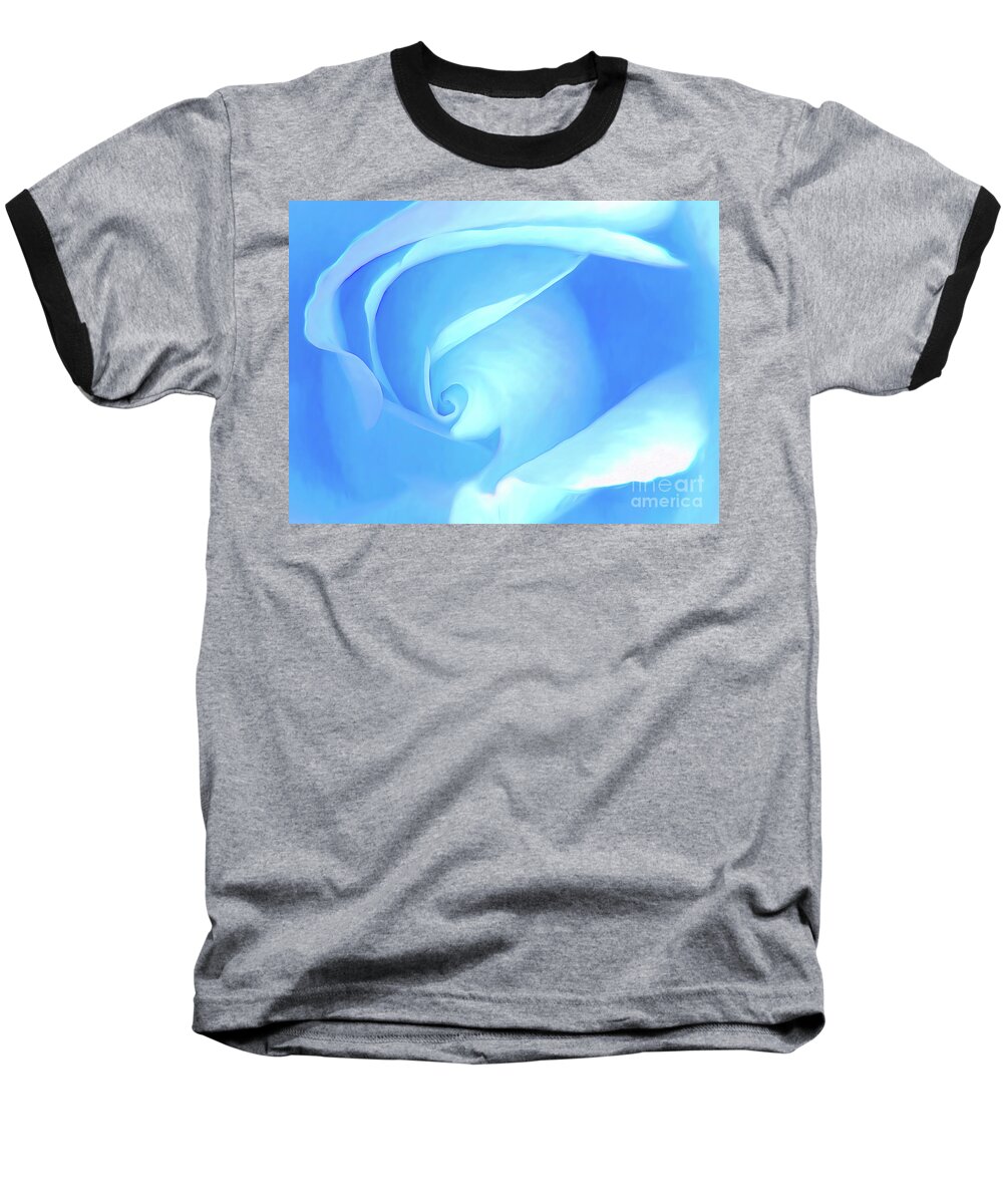 Blue Rose Baseball T-Shirt featuring the photograph Blue Rose Blossom Pastel by Scott Cameron