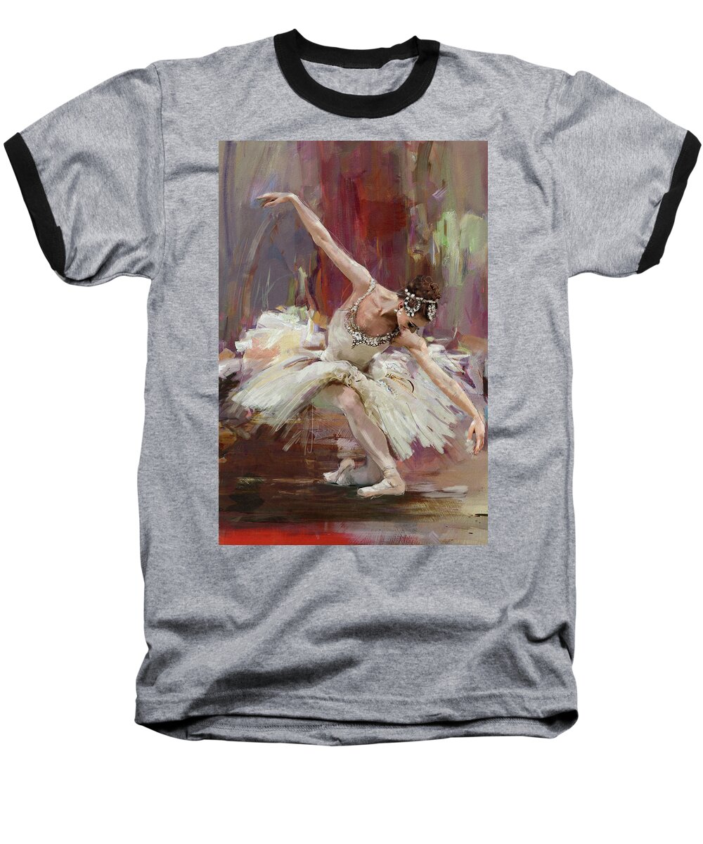  Baseball T-Shirt featuring the painting Bow by Mahnoor Shah