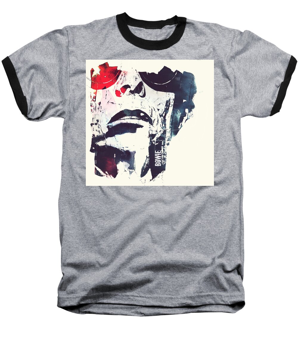 Musician Baseball T-Shirt featuring the painting Bowie- Toronto 1976 by Paul Lovering