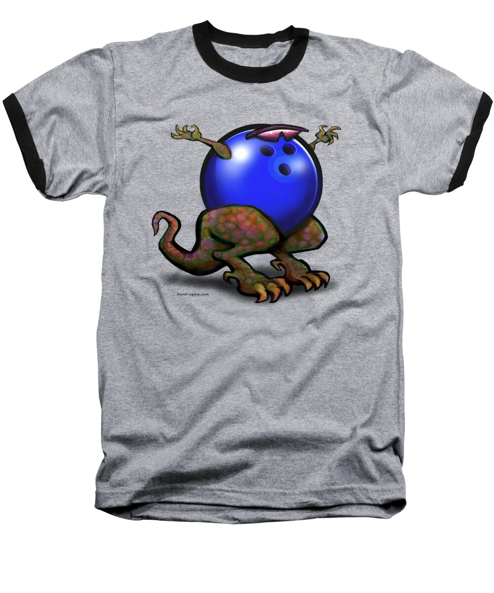 Bowl Baseball T-Shirt featuring the digital art Bowling Beast by Kevin Middleton