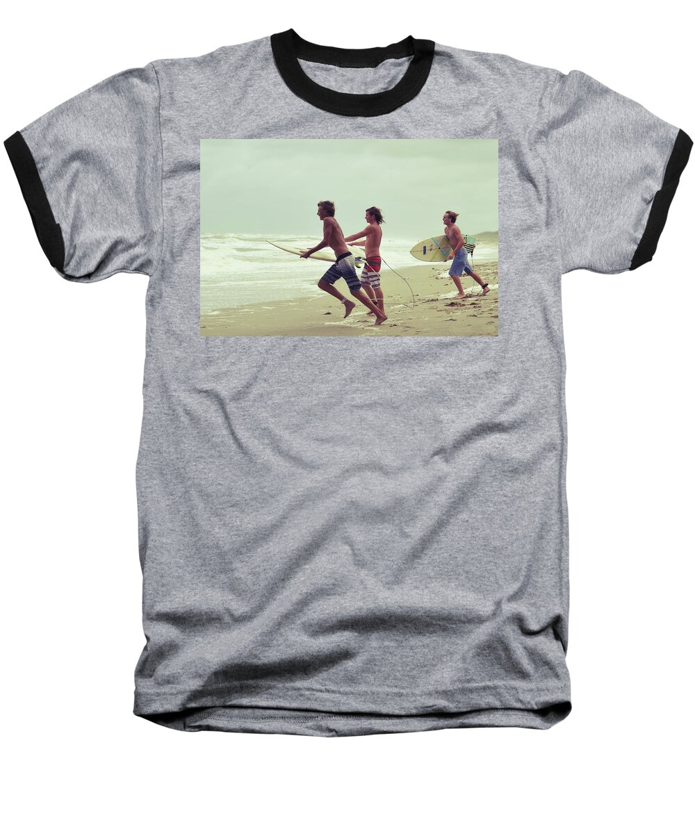 Surfer Baseball T-Shirt featuring the photograph Boys of Summer 2 by Laura Fasulo