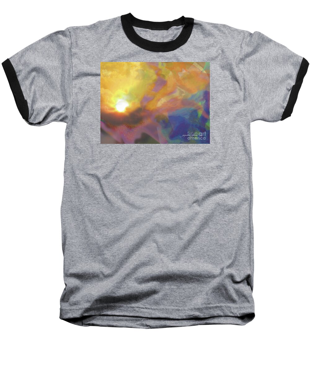Abstract Baseball T-Shirt featuring the digital art Breakthrough by Jacqueline Shuler