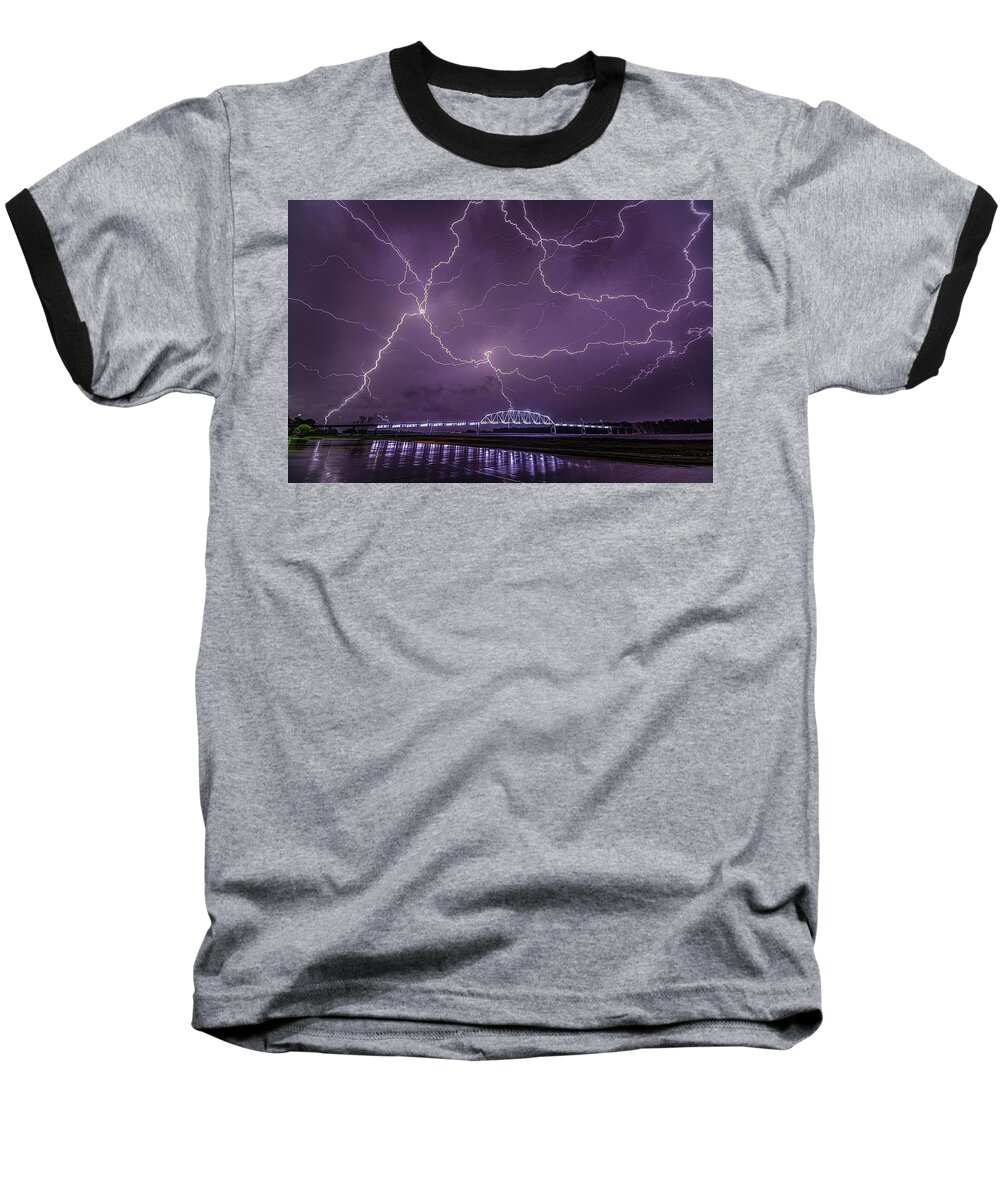 Lightning Baseball T-Shirt featuring the photograph Breasia's Storm by Paul Brooks