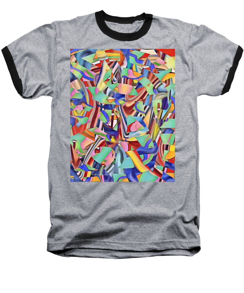 Abstract Art Baseball T-Shirt featuring the digital art Buzzed by Kathie Chicoine