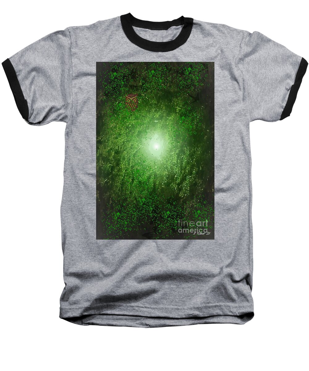 Light Baseball T-Shirt featuring the mixed media By The Lamplight by Denise F Fulmer