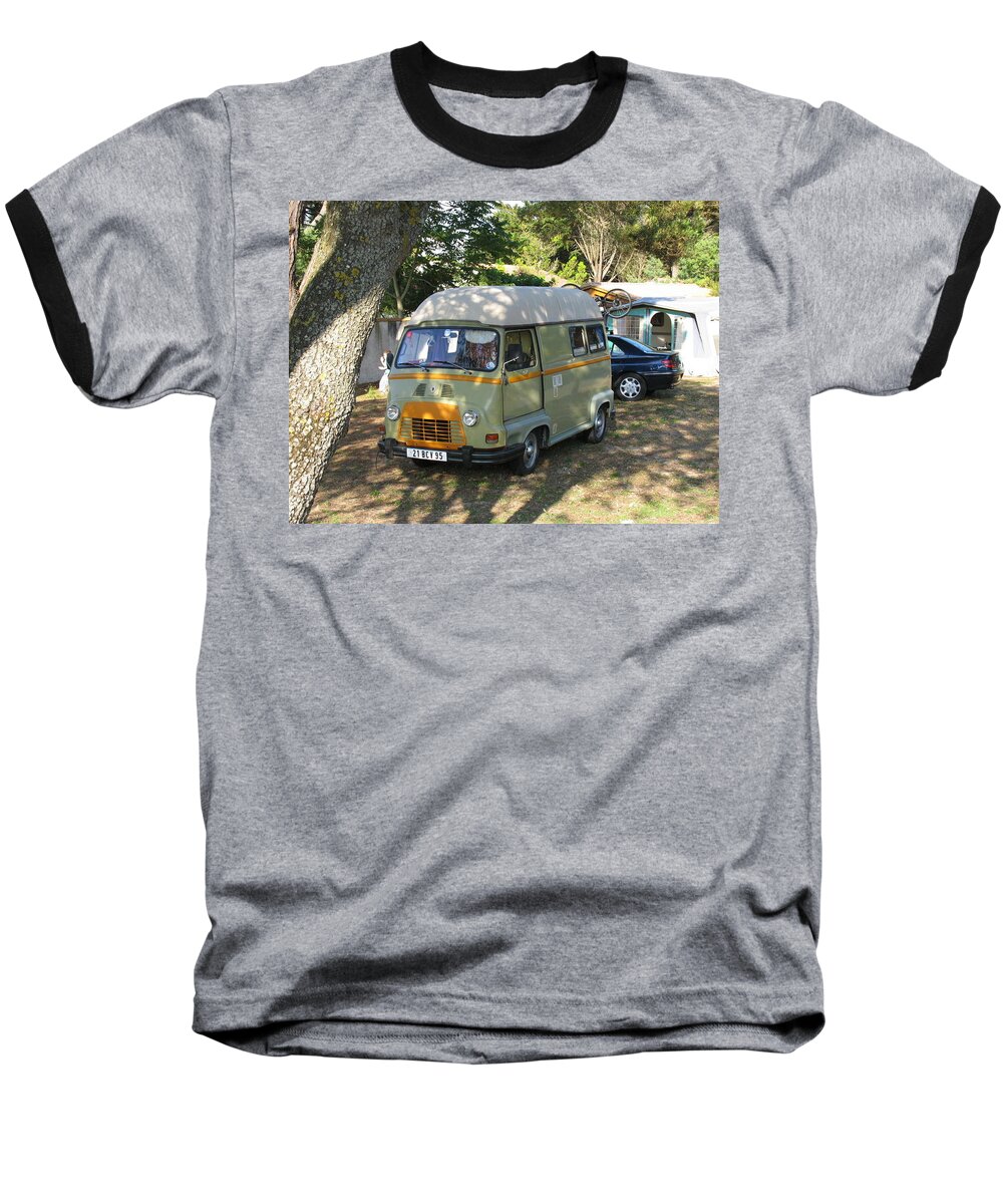 Campervan. Baseball T-Shirt featuring the photograph Bye Bye by Val Byrne