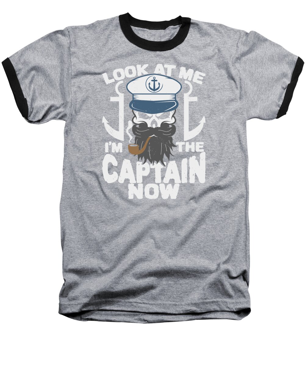 Captain Baseball T-Shirt featuring the digital art Captain Boat Lovers Fishermen Sailing Boating by Toms Tee Store
