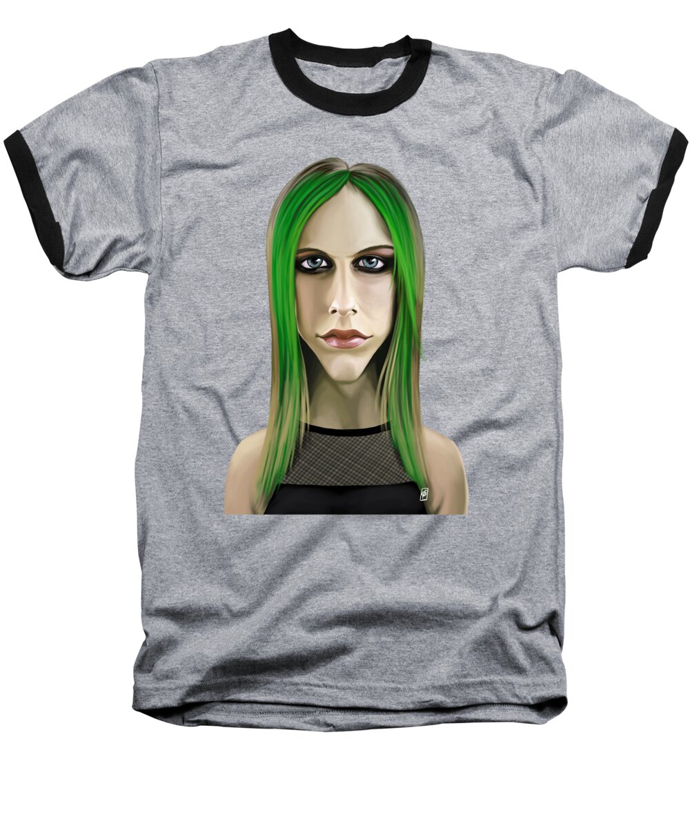 Illustration Baseball T-Shirt featuring the digital art Celebrity Sunday - Avril Lavigne by Rob Snow