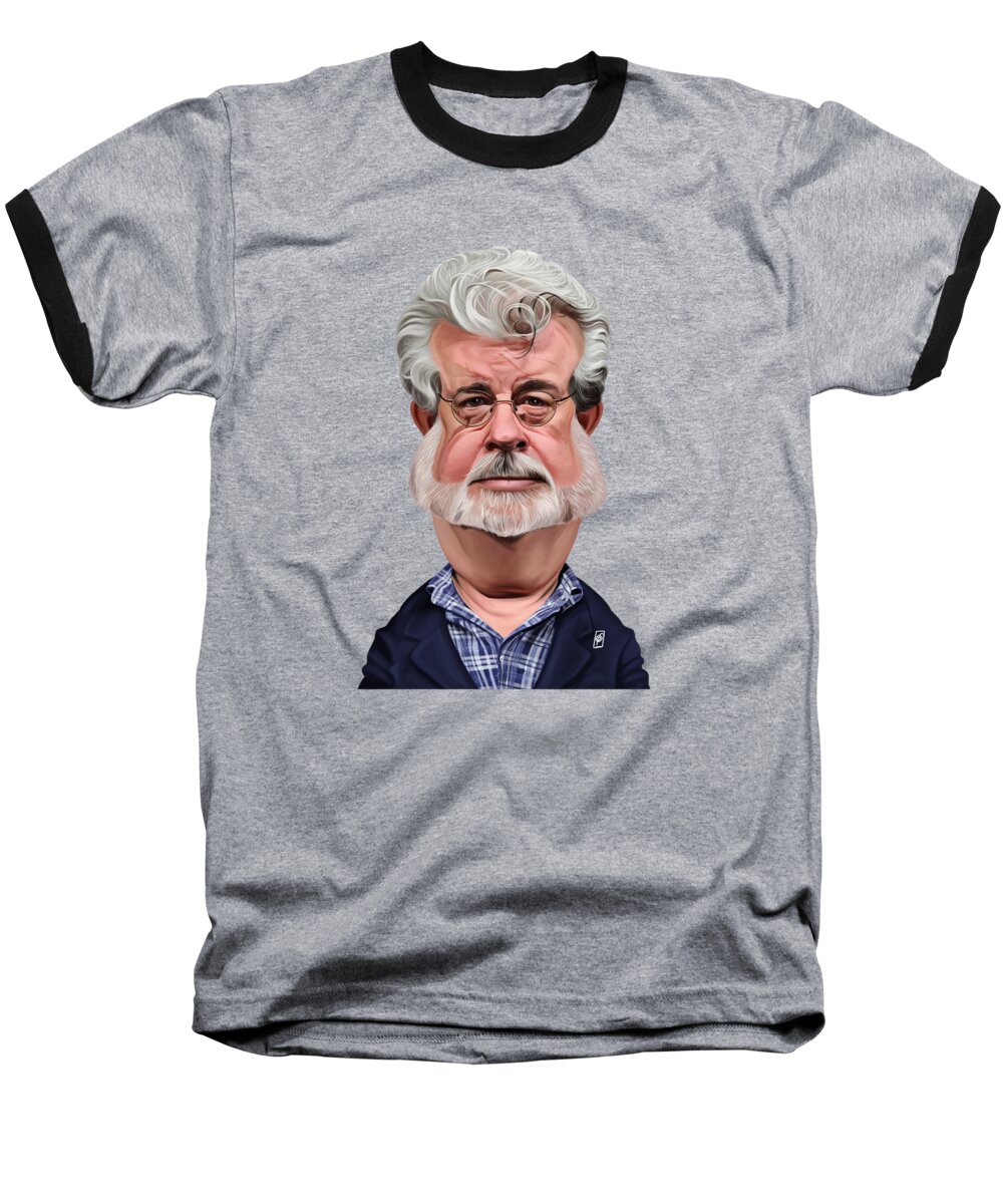 Illustration Baseball T-Shirt featuring the digital art Celebrity Sunday - George Lucas by Rob Snow