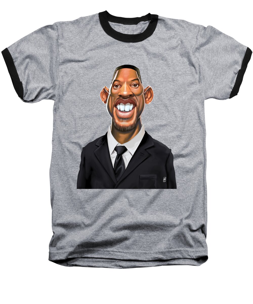 Illustration Baseball T-Shirt featuring the digital art Celebrity Sunday - Will Smith by Rob Snow