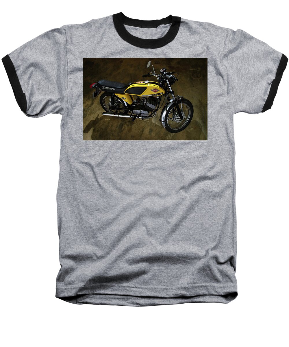 Xf-17 Baseball T-Shirt featuring the photograph Classic Zundapp bike XF-17 in the garage by Angelo DeVal