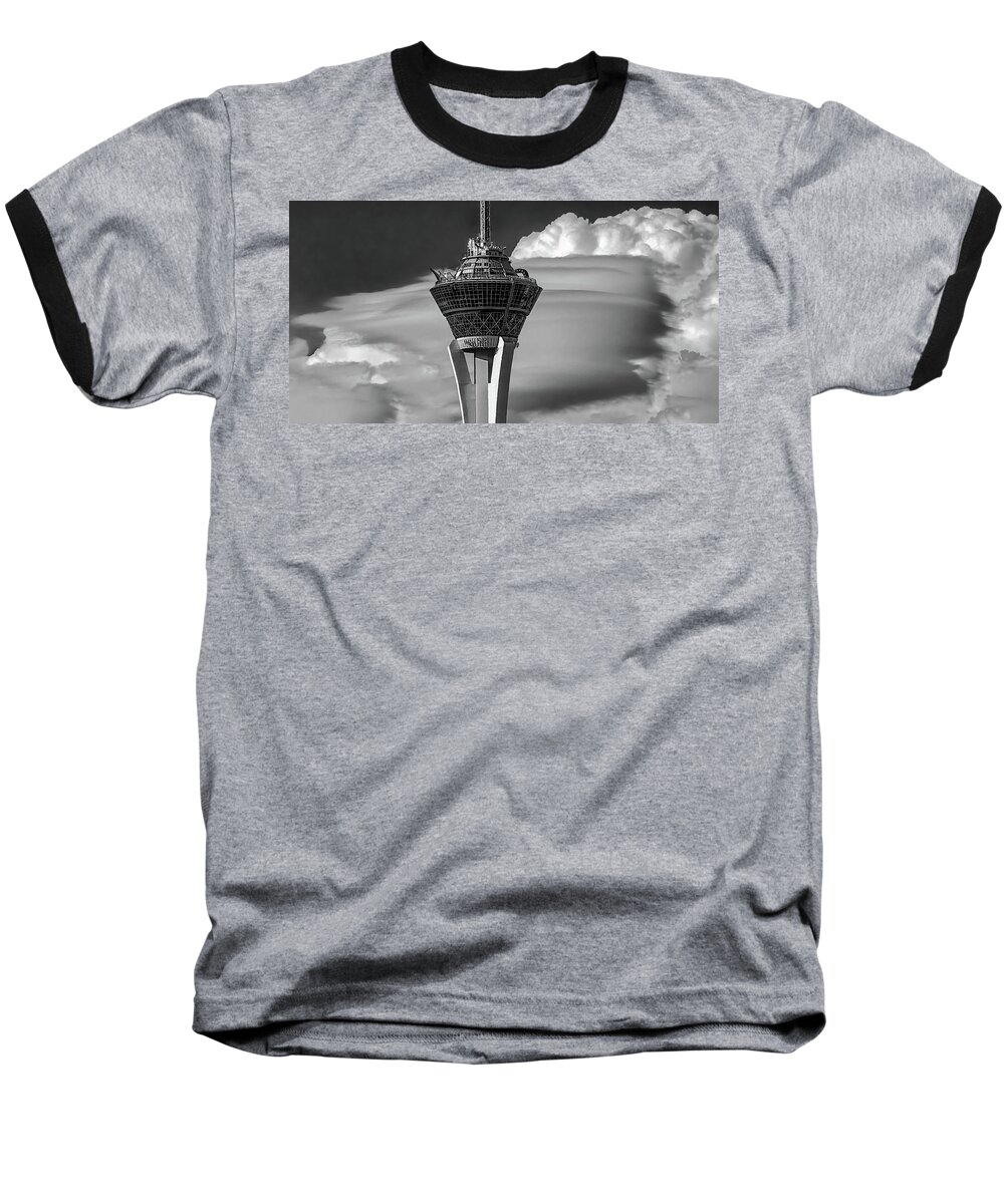 Las Baseball T-Shirt featuring the photograph Clouds Always Vegas by Michael W Rogers