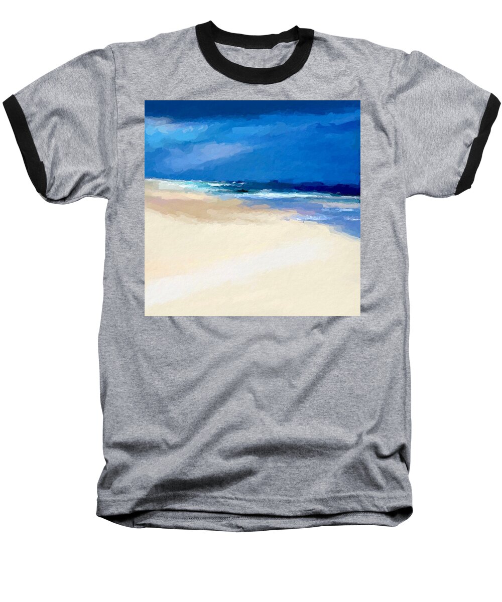 Anthony Fishburne Baseball T-Shirt featuring the mixed media Coastal Art by Anthony Fishburne