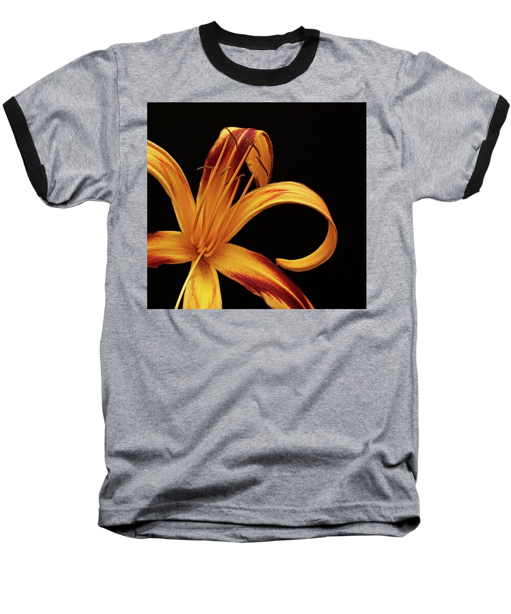 Flower Baseball T-Shirt featuring the photograph Colorful Curls by Judy Vincent