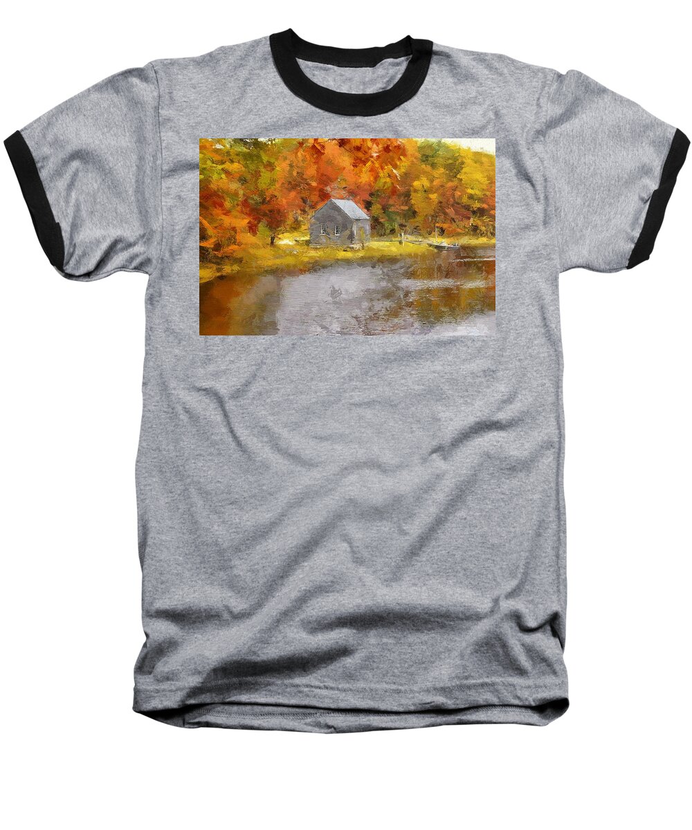 Shack Baseball T-Shirt featuring the photograph Colors of Fall by Tricia Marchlik