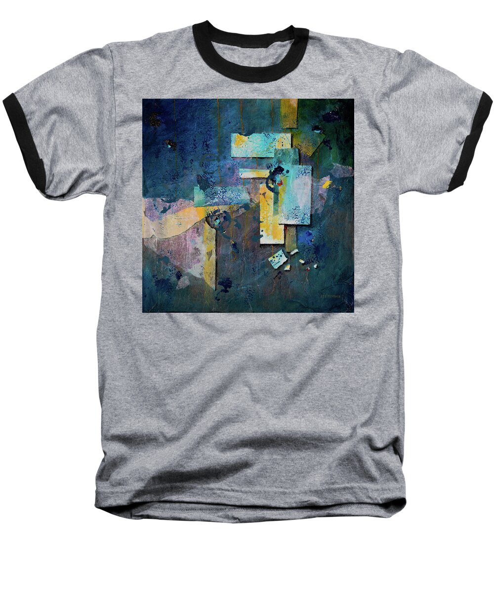 Abstract Baseball T-Shirt featuring the painting Connections by Lee Beuther
