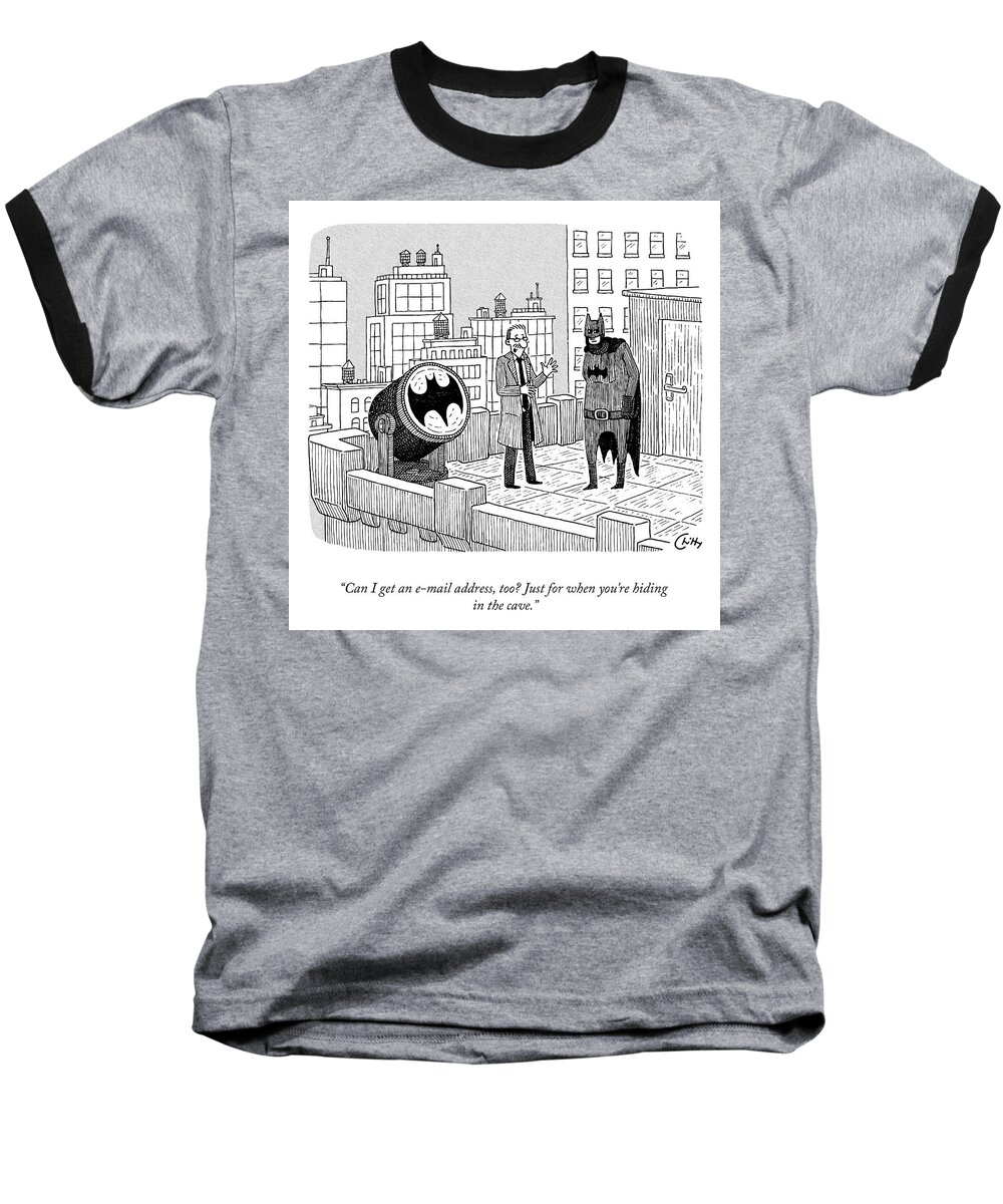 Can I Get An E-mail Address Baseball T-Shirt featuring the drawing Contact Info by Tom Chitty