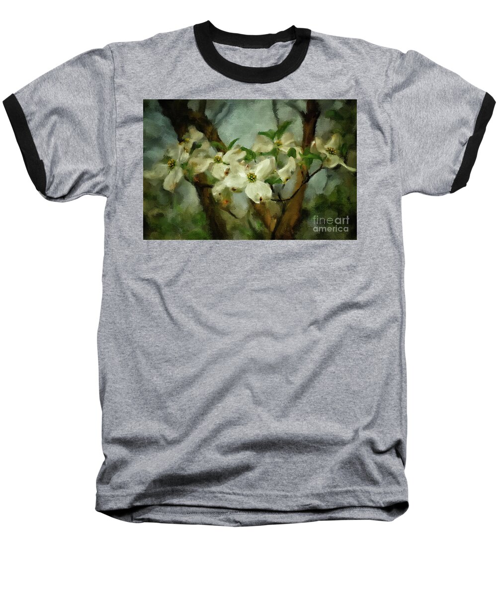 Dogwood Baseball T-Shirt featuring the digital art Cool Breeze Painterly by Lois Bryan